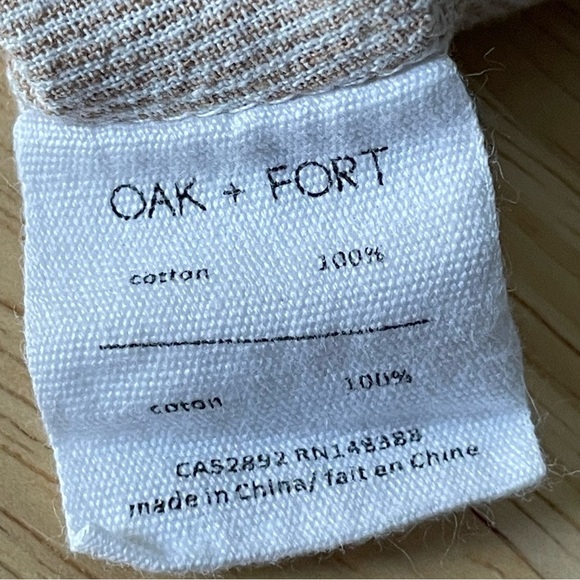 Oak + Fort Tan Pinstriped Drawstring Elastic Waist Wide Leg Pants 35881 - Picture 13 of 14